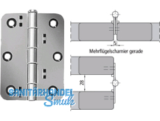 Fentro Mehrflgelscharnier Gr.28 gerade schwarz   370381