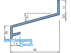 Zusatzprofil Z 45 ungelocht roh pressblank