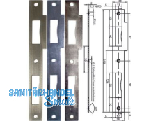 Schliessblech HD vernickelt 210 x 24 mm mit Bombierung