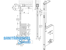 Schiebetr-Stangenschloss 1630.KG.7/60 Dorn 60mm PZ   14350