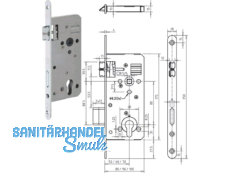 Einstemmschloss Serie 127.WZ Rundstulp 250 x 18 x 4 mm Dorn 60 mm