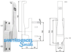 Treibriegel 800 30 mm vorstehend links EV1