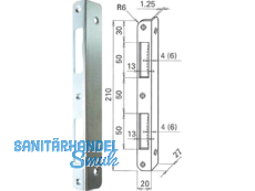 Schliessblech HB  6 mm rund 210 x 20 mm mit Bombierung blau verzinkt