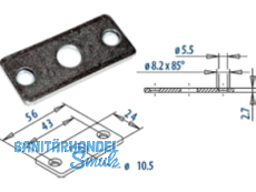 Schliessblech Fuhr 263 56 x 24 mm