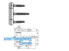 Einbohrband SFS 40H-22-003 dreiteilig vernickelt