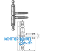 Einbohr-Zierband SFS  50B-16-001 Messing patiniert zweiteilig Gr. 16 hoch