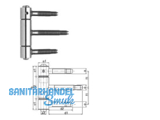 Einbohrband SFS 40H-20-004 dreiteilig verinkt     mit Aushngesicherung Gr. 20