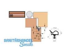 Trdichtung Goll V 1015-BB beigebraun, VPE 180 lfm