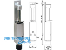 Trfeststeller 1222.47 Hub  60 mm 40 kg dunkelbraun eloxiert