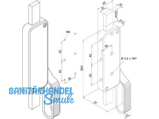 Falttortreibriegel Fuhr 991 links silbergrau