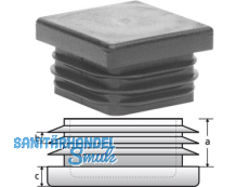 Formrohrstopfen V  20x 20x0,8-3,0 mm schwarz