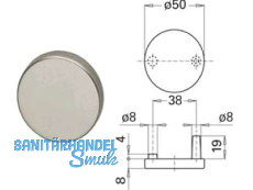 Blindrosette 682U Edelstahl