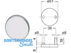 Blindrosette 682U Alu F1