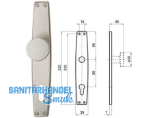 Knopflangschild 664a/1062Z Favorit PZ Alu poliert inkl. Stift 242P/90