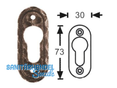 Zylinderrosette 86Z oval geschmiedet