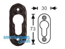 Zylinderrosette 96Z oval lackiert