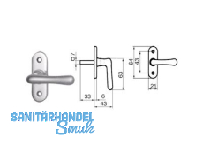 Halbolive  504 fr Kastenfenster Stift 7 x 33 mm Alu poliert