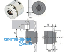 Glastrschloss Typ 320 Strke 4 - 6 mm Alu Optik 46297