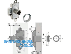 Kastenschloss Prestige 2000 Z23  18 mm Dorn 25 mm vernickelt 9133917