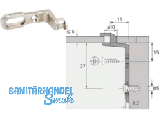 Rckwandverbinder RV 1 vernickelt ohne Direktbefestigungsschraube 19558