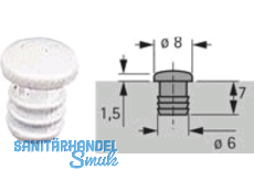 Anschlagpufferfr Bohrung  6 x 7 mm zum Eindrcken braun 21154