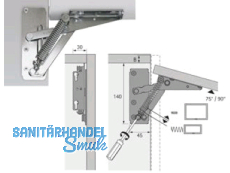 Klappenbeschlag-Lift vernickelt ffnungswinkel 90 180 N 79389