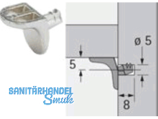 Bodentrger Sekura 2 Zapfen- 5 mm vernickelt 25100