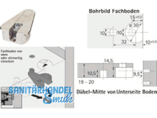 Verbindungsbeschlag-Excenter VB 21 fr 19-20 mm Fachbden vernickelt 47454