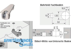 Verbindungsbeschlag-Excenter VB 36 fr 19 mm Fachbden vernickelt 65529