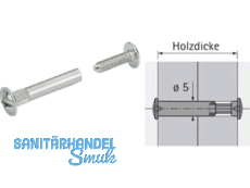 Verbindungsschraube VHS 32/35 vernickelt Bohr- 5 mm Plattendicke 28-36 mm 79659