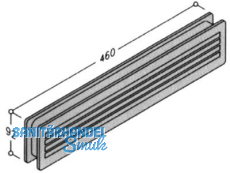 Lftungsgitter 460x92 mm weiss Einbauma 436x76 mm Trstrke 30-42 mm