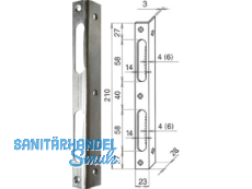 Sicherheitsschliessblech HBSS eckig 210 x 23 mm mit Bombierung blau verzinkt