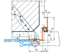 Zarge  Eck  850/2000 inkl.Dichtung Profil 22