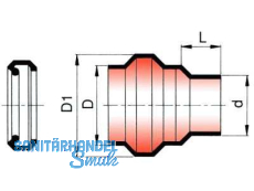 PVC-Kanal bergang KGUS DN 200 Steinz.Spitzende/PVC  Nr.4428