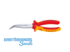 Flachrundzange Knipex 2626/200 chrom/isol. VDE gebogen