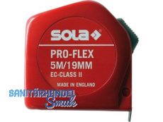 Rollmeter Sola Pro-Flex 5m EG II, B 19mm, mit Grtelclip