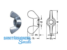 Flgelmutter verzinkt DIN 315 M 24 Temperguss