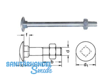 Flachrundschraube verzinkt DIN 603 M 12 x  65