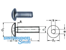 Linsenschraube Innensechskant verzinkt ISO 7380/10.9 M  8 x 30