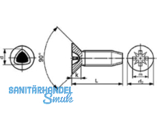 Gewindefurchende Schraube verzinkt DIN 7500-M  Senkkopf Torx M 5 x 16