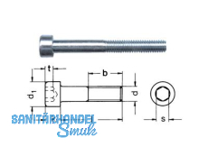 Zylinderschraube Innensechskant verzinkt DIN 912/ 8.8 M  4 x  6