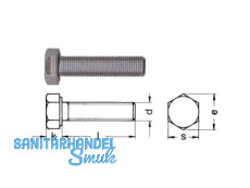 Sechskantschraube blank DIN 961/ 10.9 M 12 x 1,5 x 30 Fg