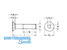 Senkschraube mit Innensechskant blank DIN 7991/10.9 M 12 x  40