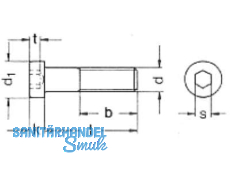 Zylinderschraube Innensechskant verzinkt DIN 7984/ 8.8 M 8 x 25