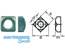 Vierkantmutter verzinkt DIN 557 M 10