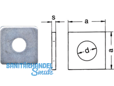 Vierkantscheibe verzinkt DIN 436 M 30 (95 x 95 x 6)