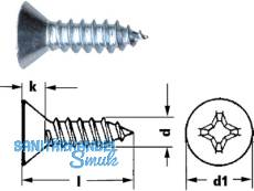 Blechschraube Senkkopf verzinkt DIN 7982 4,8 x 32