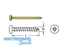Spanplattenschraube Pan Head Pzd gelb verzinkt  4.0 x 20