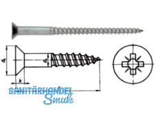 Holzschraube Seko verzinkt DIN 7997 3,5 x 35 - 2.0 mm KS