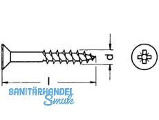 Spanplattenschraube A2 Pz Senkkopf 6,0 x  70